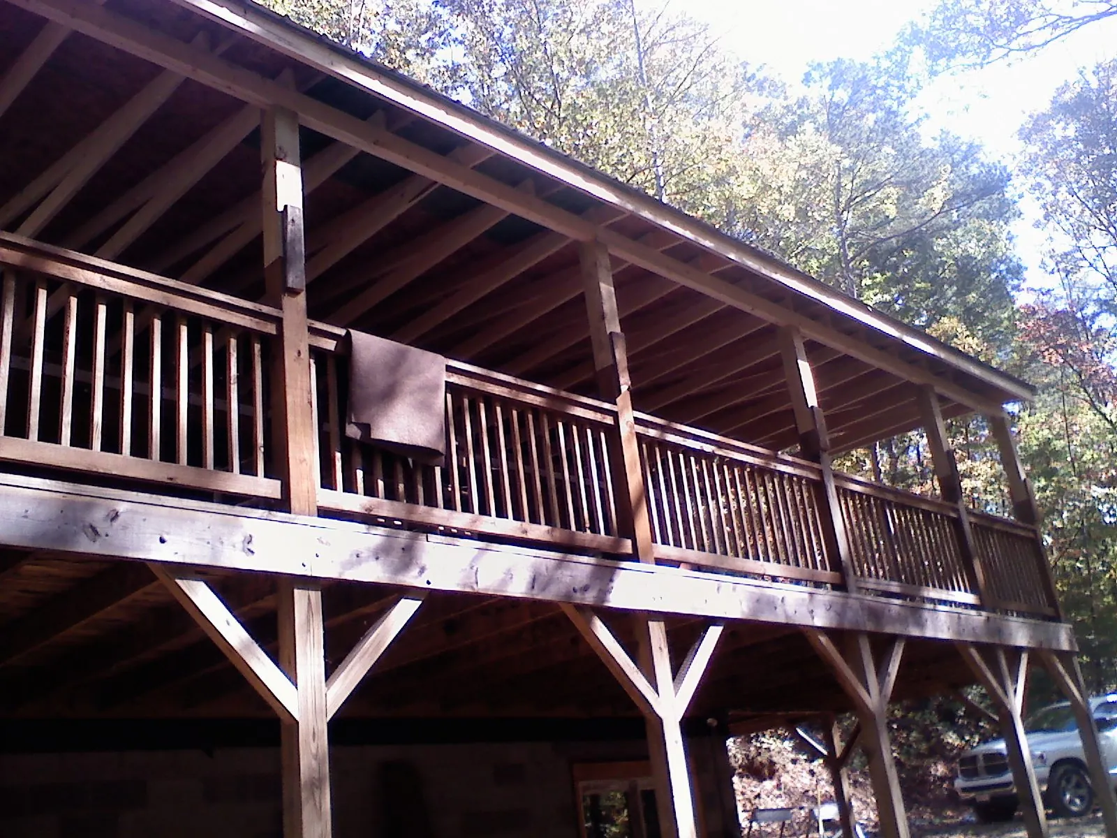 Timber framing under a new elevated porch and deck — Roof Leak Repair in Atco by Roofing Brothers